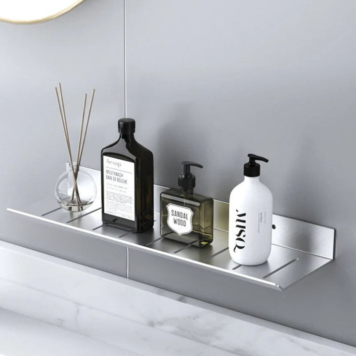 Petite étagère murale salle de bains argenté / 40 cm
