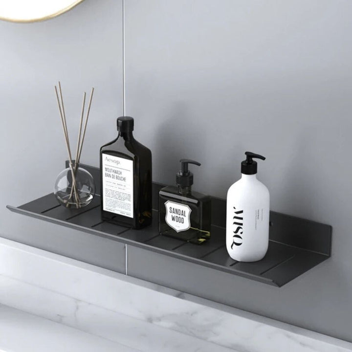 Petite étagère murale salle de bains noir / 40 cm