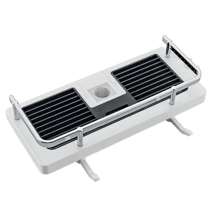 Porte savon adaptable sur barre de douche blanc