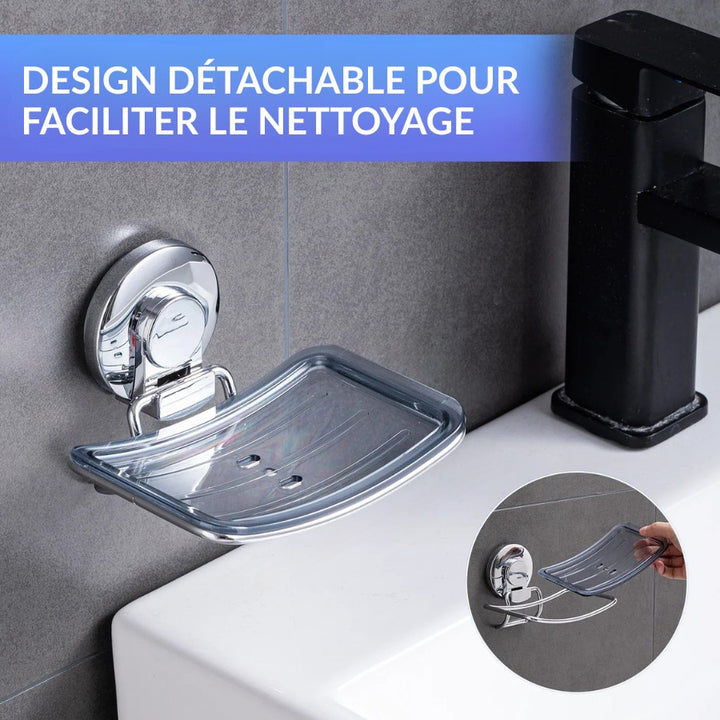 Porte Savon de Douche Fixation Ventouse, design détachable pour faciliter le nettoyage