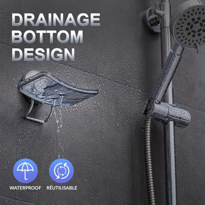 Porte Savon de Douche Fixation Ventouse, avec système de drainage