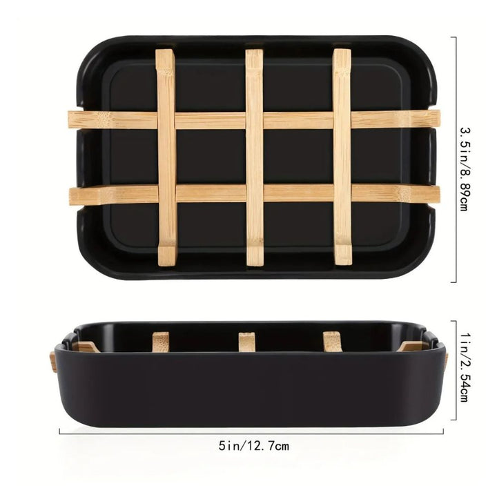 Porte savon en bambou noir ou blanc