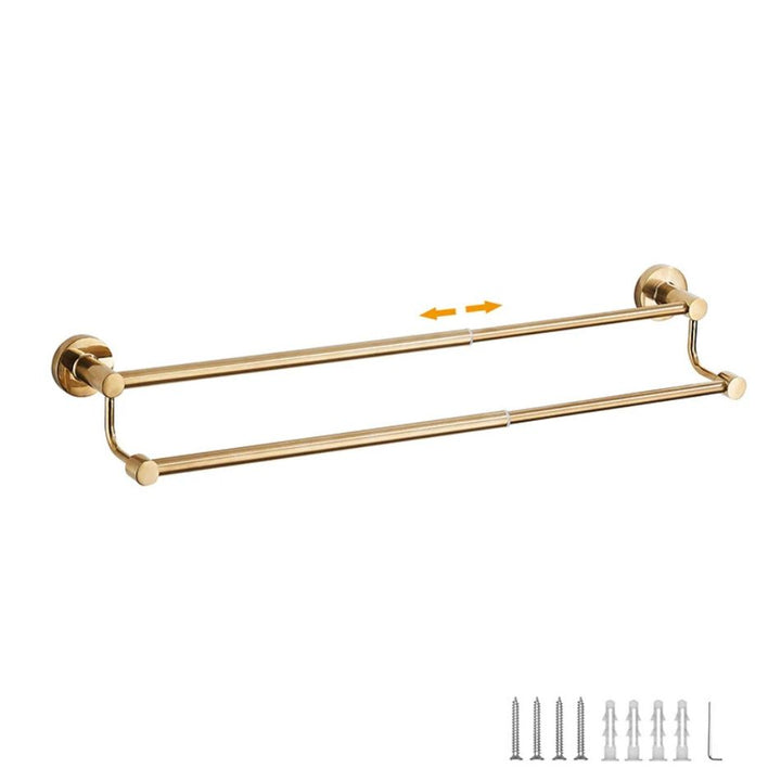 Porte serviette double barre extensible doré