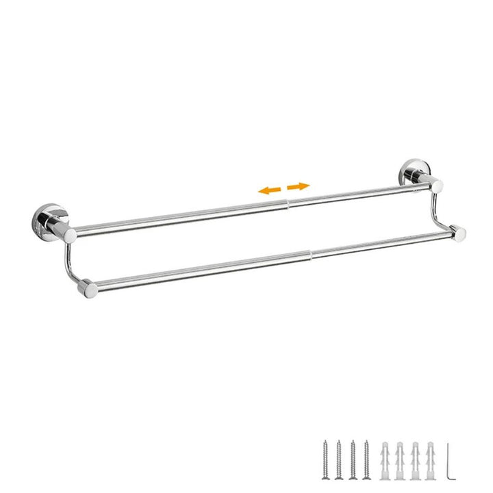 Porte serviette double barre extensible chromé