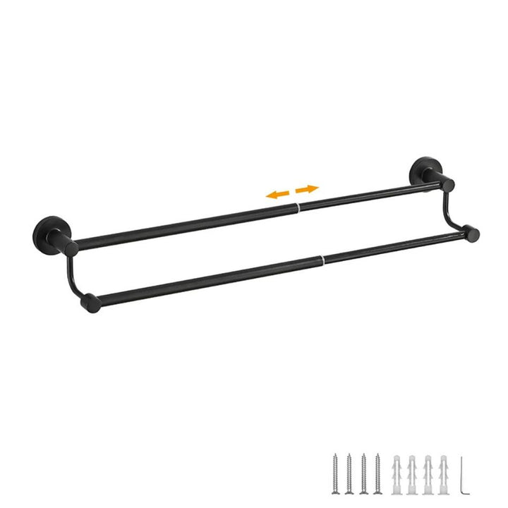 Porte serviette double barre extensible noir