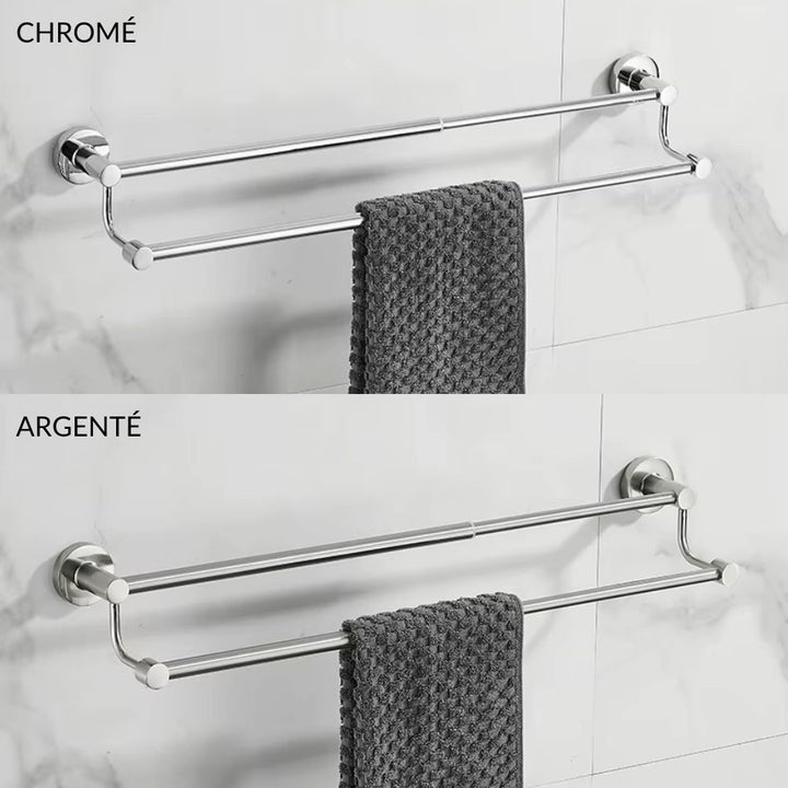 Porte serviette double barre extensible