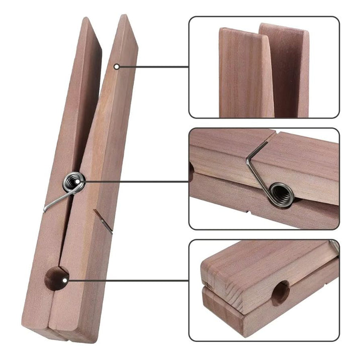 Porte serviette en forme de pince à linge en bois