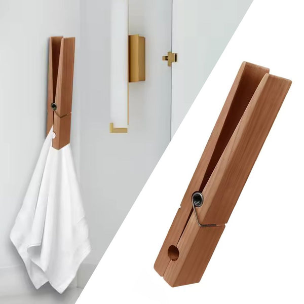 Porte serviette en pince à linge brun