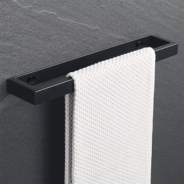 Porte-serviette mural <br> en inox longueur 30 cm noir / 30 cm