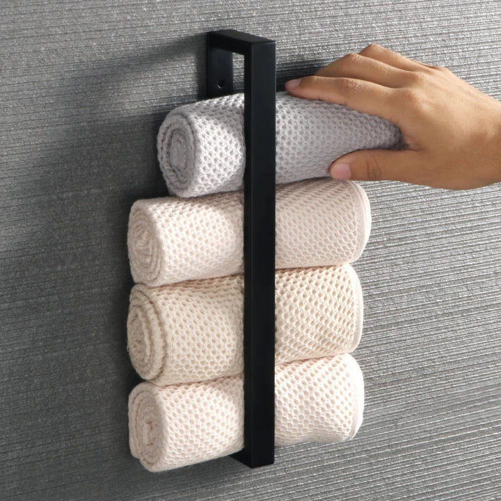 Porte-serviette mural <br> en inox longueur 30 cm noir / 30 cm