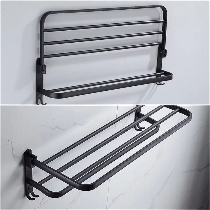 Porte serviette mural rabattable noir