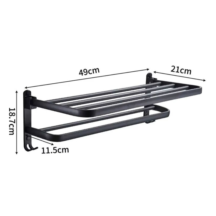 Porte serviette mural rabattable noir