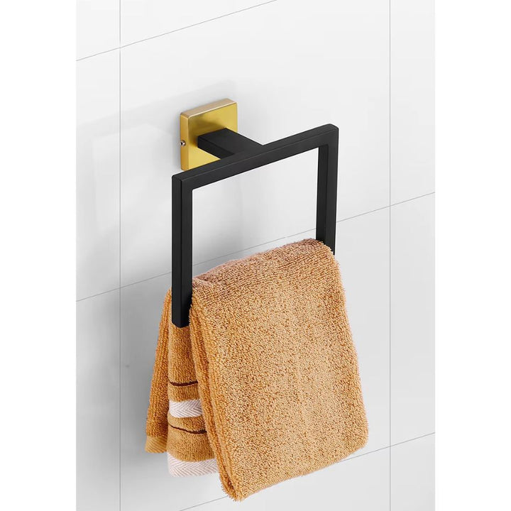 Porte serviette WC noir et doré