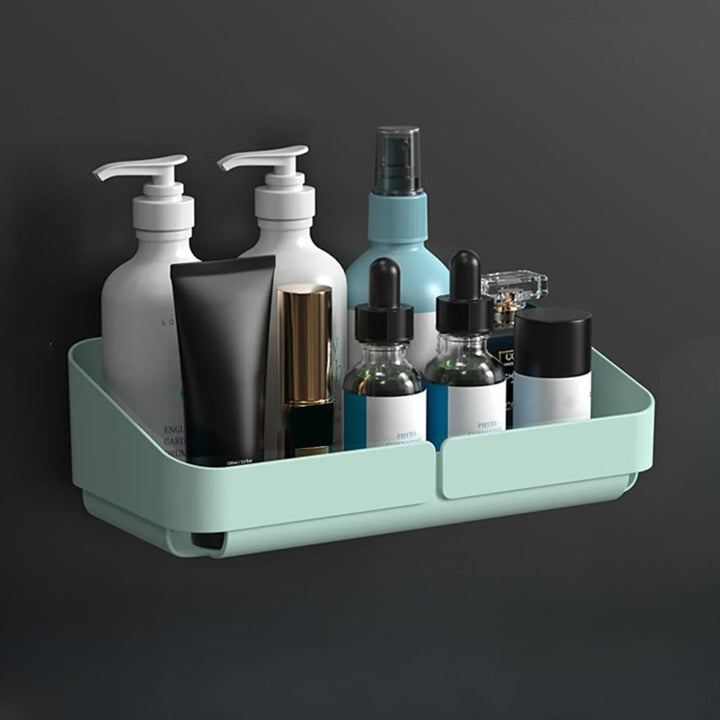 Rangement de douche auto adhésif turquoise
