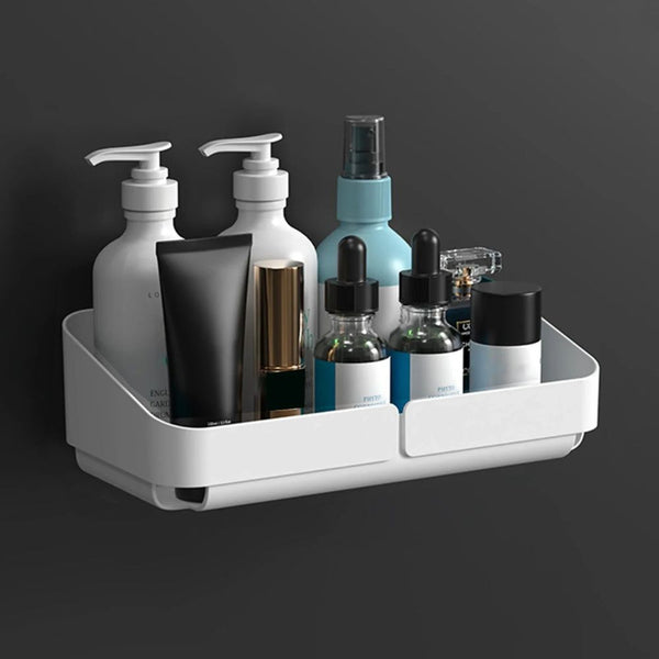 Rangement de douche auto adhésif blanc
