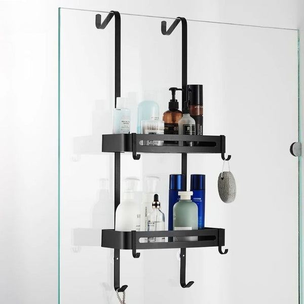 Serviteur de douche à suspendre 2 bacs noir