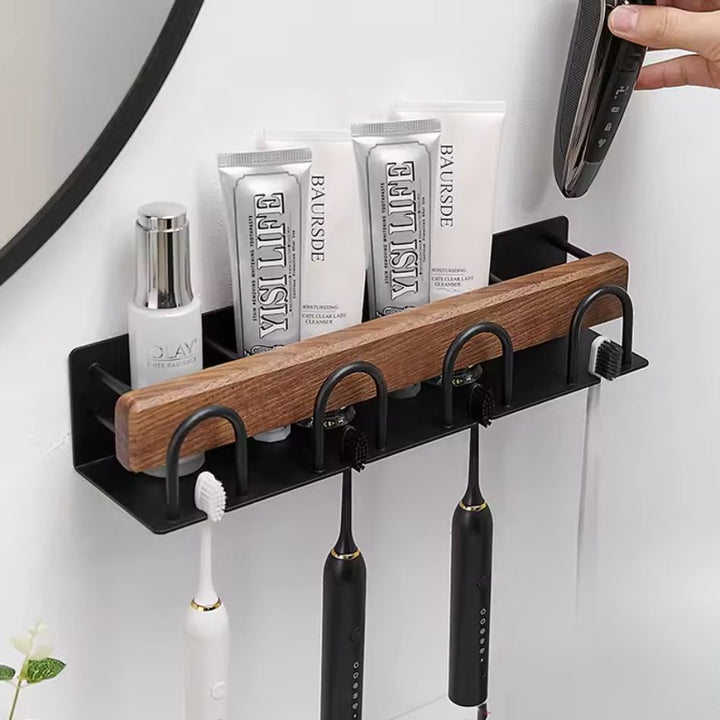 Support Mural Brosse à Dents et Gobelets, 4 emplacements
