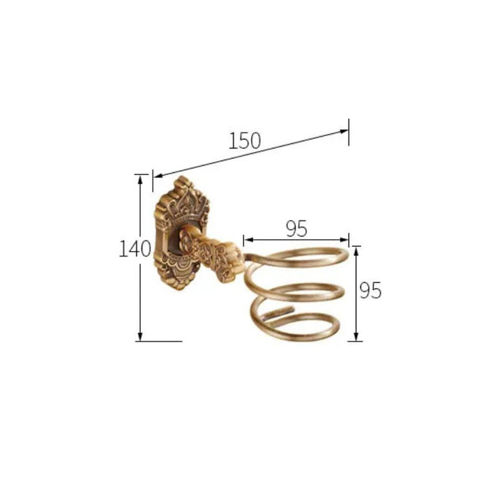 Support Sèche-Cheveux à Fixer - Antique - dimensions